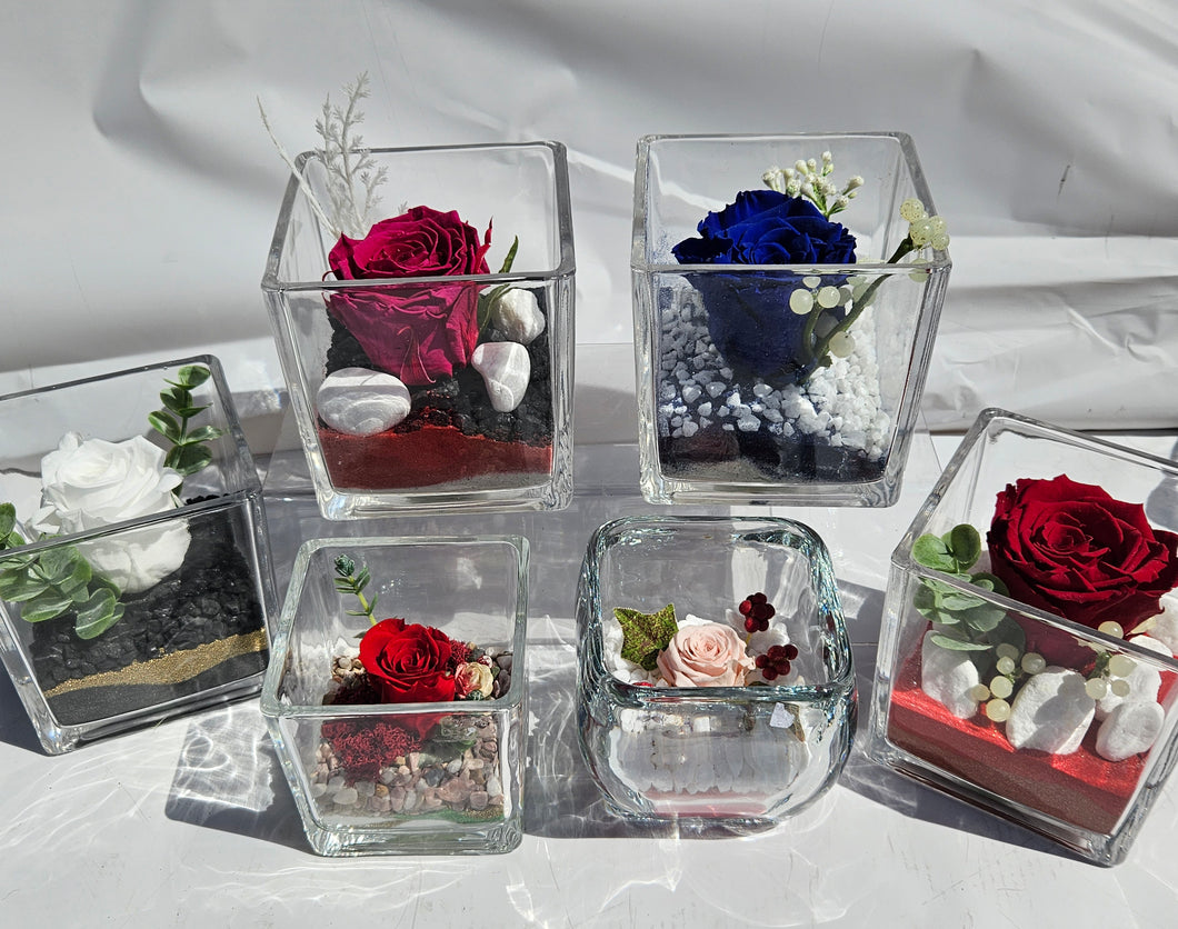 Arrangement de rose éternelle